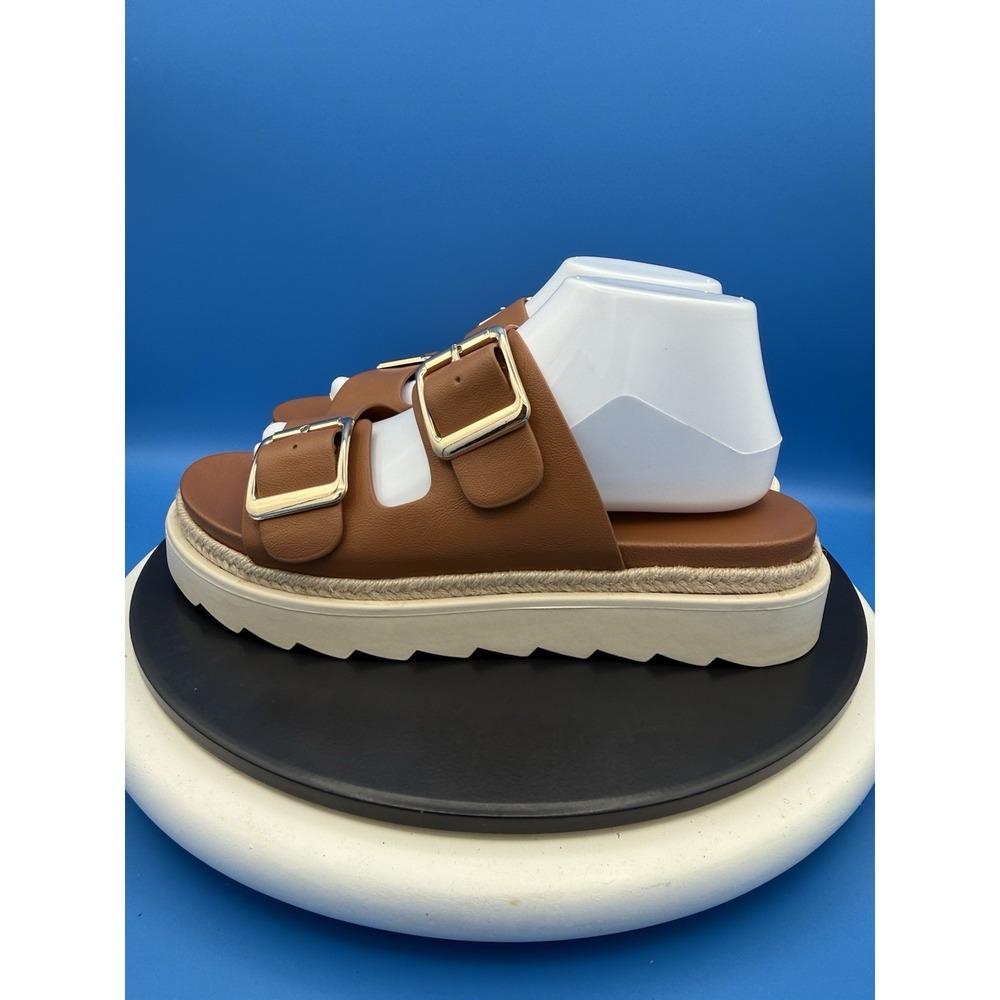 Madden Girl G-Envyy Womens Size 9.5M Brown Platform Espadrille Slip On Sandals